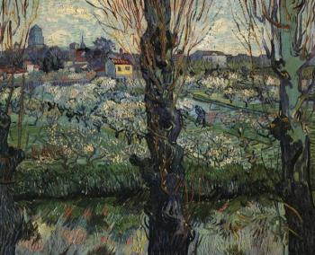 Orchard in Bloom with View of Arles II